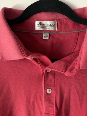Peter Millar Crown Soft Short Sleeve Golf Pale Red Polo XXL